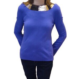 Purple Sweater with Sequined Collar